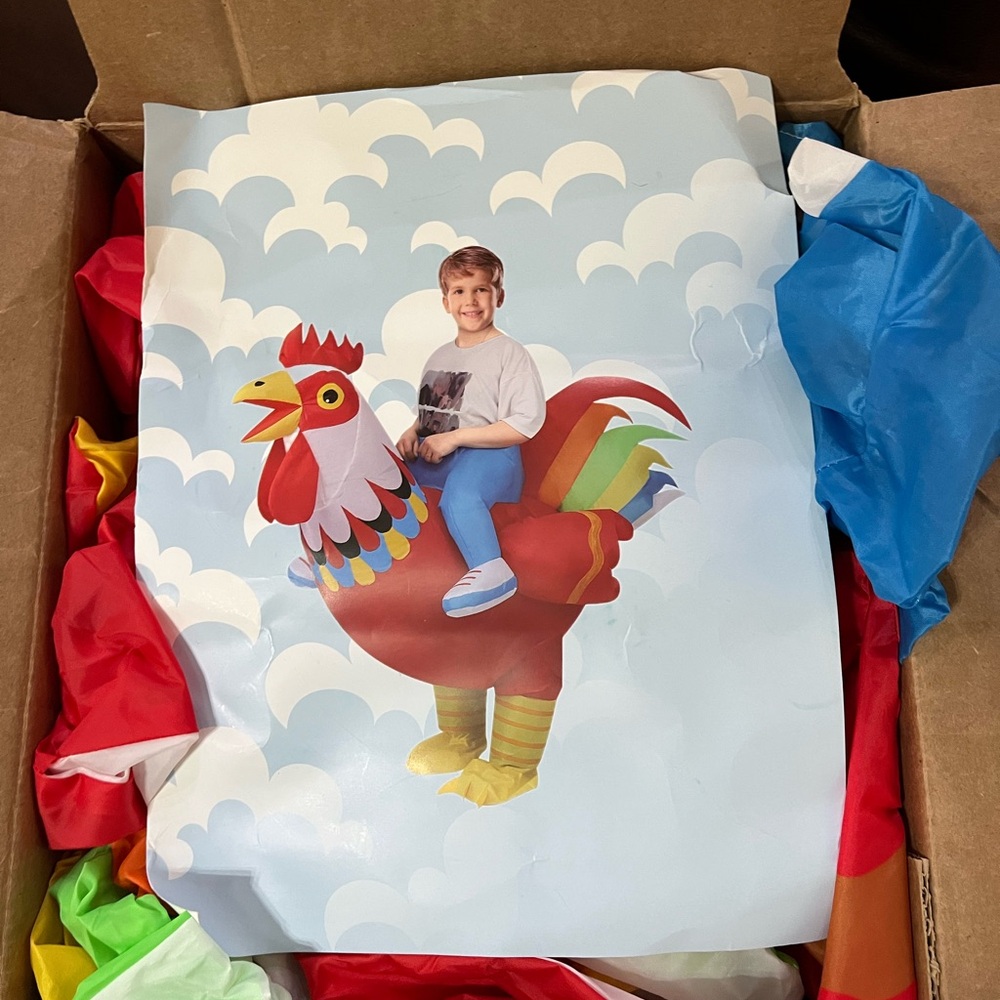 Inflatable chicken costume